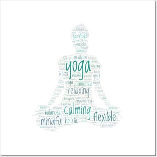 Yoga Wordcloud for Lighter Backgrounds Posters and Art